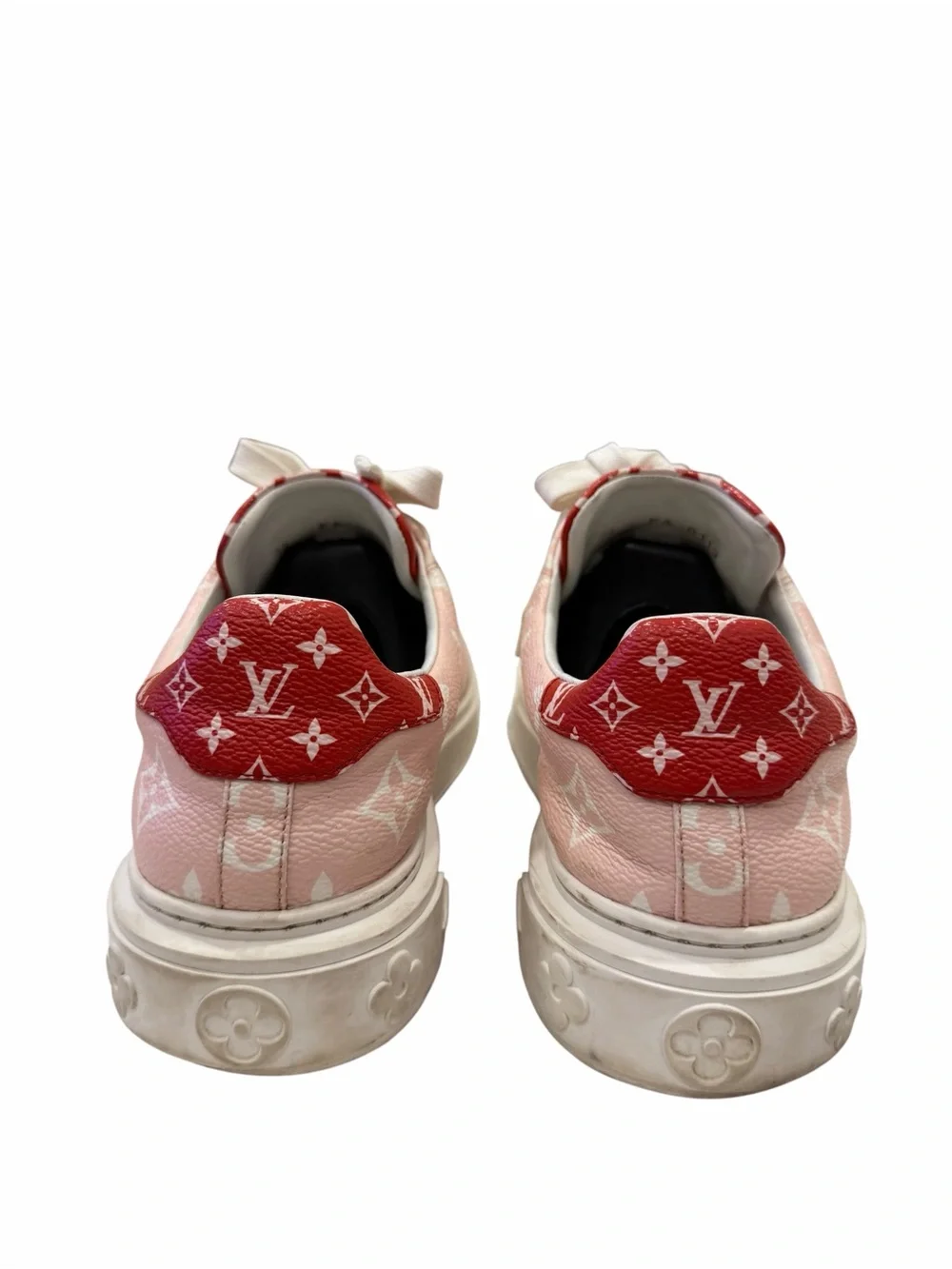Louis Vuitton Time Out Sneakers Pink Giant Monogram Red Leather Women’s EU 39